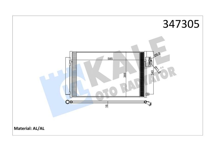 KLİMA KONDENSERİ EGEA-FIAT 500 1.4 AL-PL-BRZ 2015-KALE 347305-51887906