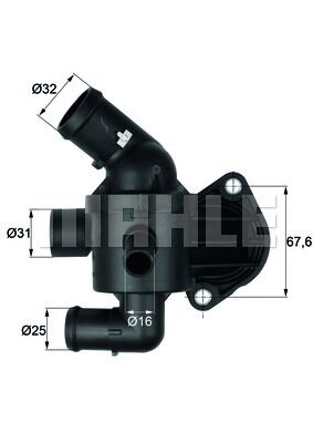 TERMOSTAT KOMPLE 87C CADDY GOLF JETTA PASSAT TIGUAN LEON OCTAVIA A3 2.0 TDI CFFA CFFB CFGB CLLA-MAHLE TI15.87-03L121111AE