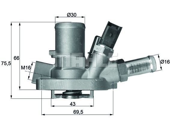 TERMOSTAT KOMPLE LINEA-BRAVO II-GRANDE PUNTO 1.4 T-jet 07 G1019.80-MAHLE TI147.80-55208964