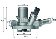 TERMOSTAT KOMPLE LINEA-BRAVO II-GRANDE PUNTO 1.4 T-jet 07 G1019.80-MAHLE TI147.80-55208964