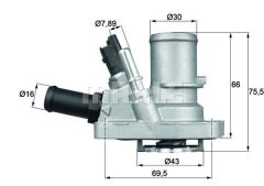 TERMOSTAT KOMPLE G1006.88 ALBEA-DOBLO-LINEA-PUNTO-IDEA-BRAVO-500- 1.4 BNZ Lİ MÜŞR LÜ 88C-MAHLE TI144.88-55202176-55250824-55193669