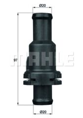 TERMOSTAT KOMPLE 75C GOLF 5-6-JETTA-PASSAT-SCOROCCO-TIGUAN-A3-LEON 04-11 1.4TSI-2.0TDI BMY-BLG-CFF-MAHLE TH5.75-1K0121113A