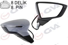DIŞ DİKİZ AYNASI SAĞ LEON 12 ELEKTRİKLİ KATLANIR ISITMALI SENSÖRLÜ SİNYALLİ ASTARLI KONVEKS VM-367EBR-GVA 1061614-5F1857508P