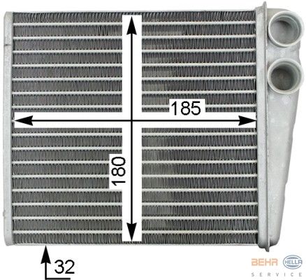 KALORİFER RADYATÖRÜ CADDY III-GOLF V-VI-JETTA III-OCTAVIA-TOURAN-ALTEA-LEON-A3-Q3-TO LEDO 235x190-MAHLE AH208000S-1K0819031-1K0819031A-1K0819031B