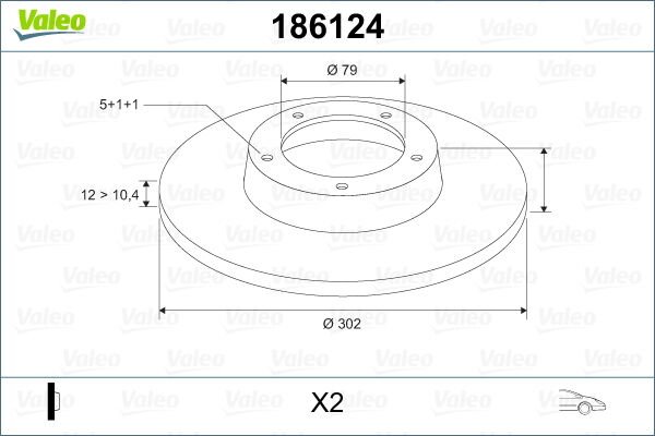 FREN DISKI ON BMW E34 88 96-VALEO 186124-34111161693