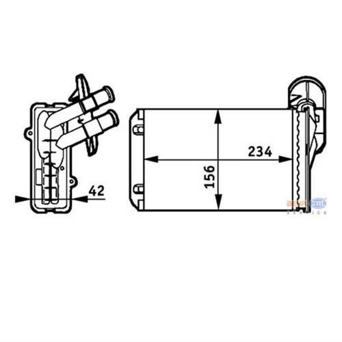 KALORİFER RADYATÖRÜ A3-CADDY-GOLF-JETTA-POLO-IBIZA-CORDOBA-OCTAVIA-1.4-1.6-1.8-1.9TD I-2.0 234x156x42-MAHLE AH19000S-191819031E-1H1819031B-191819031