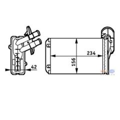 KALORİFER RADYATÖRÜ A3-CADDY-GOLF-JETTA-POLO-IBIZA-CORDOBA-OCTAVIA-1.4-1.6-1.8-1.9TD I-2.0 234x156x42-MAHLE AH19000S-191819031E-1H1819031B-191819031