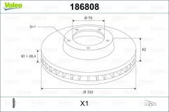 FREN DISKI ON BMW X3 E83 X5 E53-VALEO 186808-34116859679