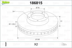 FREN DISKI ON BMW E46 99 04-VALEO 186815-34116864058