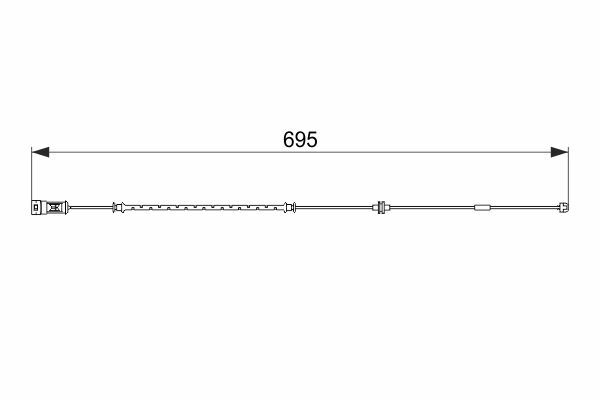 ÖN FREN BALATA FİŞİ İKAZ KABLOSU VECTRA C 04/2002 VECTRA C GTS 08/2002 SİGNUM 2003 678mm-BOSCH 1987474585-24427919-6238230