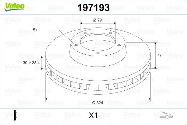 FREN DISKI ON BMW E60 E61 E63 E64-VALEO 197193-34116864906