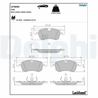 FREN BALATASI ON RENAULT AUSTRAL 23 NISSAN QASHQAI J12 22-DELPHI LP3850-4106000Q3E-D10606RN0A-D1M606RN0A