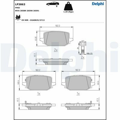 FREN BALATASI ARKA RENAULT AUSTRAL 23 NISSAN QASHQAI J12 22-DELPHI LP3863-D40606RA0B-D4M606RA0B