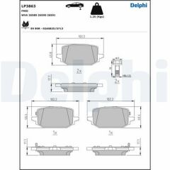 FREN BALATASI ARKA RENAULT AUSTRAL 23 NISSAN QASHQAI J12 22-DELPHI LP3863-D40606RA0B-D4M606RA0B