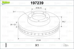 FREN DİSKİ ÖN X1 VW Sharan 16 tüm 00 - . Transporter T4 16 90 --VALEO 197239-1141782-7M3615301A-7D0615301