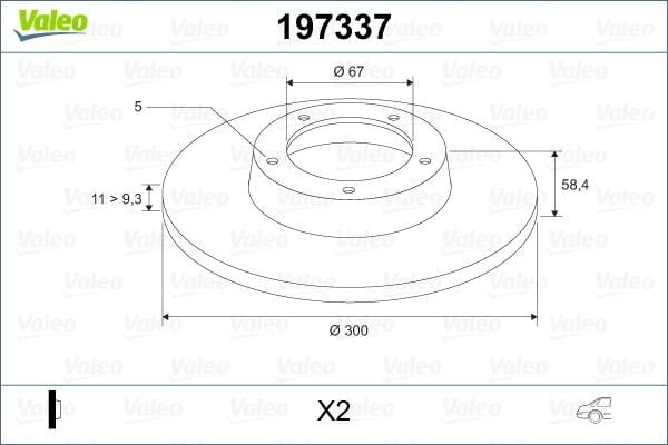 FREN DISKI ARKA MERCEDES S-CLASS W220 98 05-VALEO 197337-A2204230112