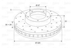 FREN DISKI ON MERCEDES W176 W246 C117 X117 X156-VALEO 197473-A2464212712