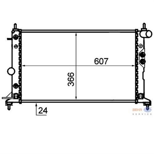 RADYATÖR VECTRA B AC KLİMASIZ MEK OTOM 607x378x24-MAHLE CR562000S-1300159-1300160-1300180-1300185