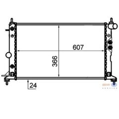 RADYATÖR VECTRA B AC KLİMASIZ MEK OTOM 607x378x24-MAHLE CR562000S-1300159-1300160-1300180-1300185