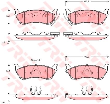 FREN BALATASI ARKA MERCEDES ML-CLASS W163 98 05-TRW GDB1379-A1634200420