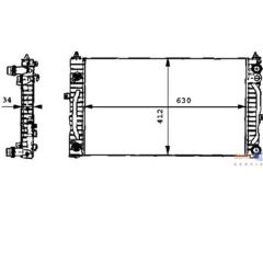 RADYATÖR PASSAT 96-00 A4 95-01 A6 00-05 ADP-AHL-ANA-ARM AC KLİMASIZ MEK OTOM 630x412x34-MAHLE CR132000S-8D0121251BC-8D0121251M