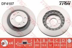 ÖN FREN AYNASI VEGA 110-11216V95 260x19.8x4DLxHAVALI-TRW DF4107-21123501070-2112350107001