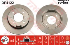 ARKA FREN AYNASI ELANTRA 00-06 LANTRA 90-95 258x10x8-TRW DF4122-5841129310-5841129300-5841128300