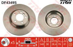 FREN DISKI ON BMW E65 E66-TRW DF4349S-34116750267-34116864057