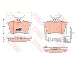 ARKA BALATA FLUENCE-MEGANE II-III-P207-P308-P307-PARTNER-BERLINGO-C2-C3-C4-CROSSLAND- BORA-PASSAT 97 GOLF IV-V-POLO 87x52.9x17-TRW-1J0698451P-440605713R-1623180580