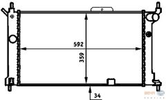 RADYATÖR ASTRA F 1.4-1.6-1.8-2.0 AC MEK 590x378x23-MAHLE CR356000S-1300116-1300147-1300116-1300147
