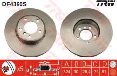 FREN DISKI ON ADET BMW E65 E66 02 08-TRW DF4390S-34116864049