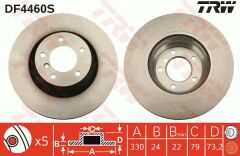 FREN DISKI ON ADET BMW E82 E87 E88 E90 E92 E93 E84-TRW DF4460S-34116854999
