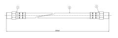 ARKA FREN HORTUMU P206 1.1 . 1.4. 1.6 . DIESEL 98-CAVO C800250A-480693