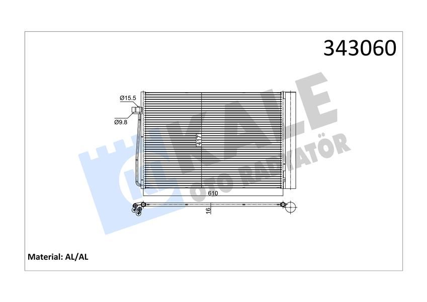 KLIMA RADYATORU BMW M54 N62 N73 E60 E65 E63 E64-KALE 343060-64509122825