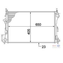 RADYATÖR VECTRA C-SIGNUM 1.6-1.8 16V 02 AC KLİMASIZ MEK 650x405x23 8MK376771201-MAHLE CR40000S-1300244-24418338