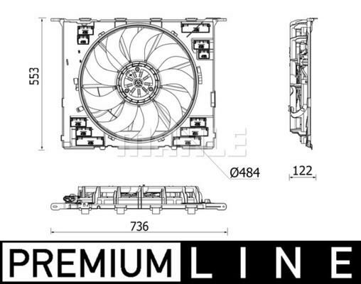 KOMPLE FAN 400 W 12 V BMW B58 B48 G30 G31 G32 17 20 G11 G12 15 20 PREMIUM LINE-MAHLE CFF542000P-17427953401 17428619627 17428677741