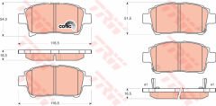 ÖN BALATA COROLLA 1.4 1.6 1.4VVTİ 1.6VVTİ 1.8 00-07 YARIS 1.3 1.5 1.4D-4D 99-9.05-TRW-0446513050-0446513020-WVA23510