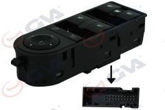 CAM AÇMA KAPAMA ANAHTARI SOL ASTRA H-ZAFİRA B DÖRTLÜ ÇERÇEVELİ DİKİZ AYNA KONT.-GVA 8090110-13228699-13215153-6240447