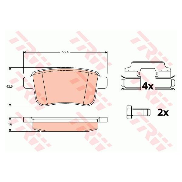 FREN BALATASI ARKA MERCEDES CITAN W415 12 . RENAULT KANGOO II 09-TRW-A4154210410-440604876R