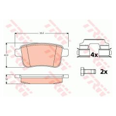 FREN BALATASI ARKA MERCEDES CITAN W415 12 . RENAULT KANGOO II 09-TRW-A4154210410-440604876R