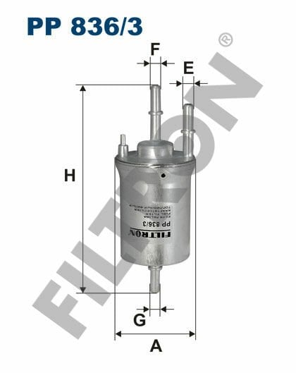 YAKIT FİLTRESİ POLO 05- -CORDOBA 02-09 -IBIZA IV 02-09 1.2-1.4 16V-1.6 2.0 3 BAR-FILTRON PP836.3-6Q0201051B-6Q0201051-6Q0201052