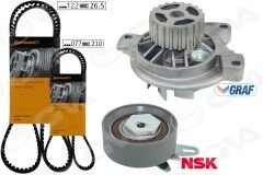 DEVİRDAİMLİ TRİGER SETİ 122x26.5 TRANSPORTER T4 2.4D 90-03 AJA K065323XS 2 KAYIŞ 1 GERGİ-GVA 59WPK7571-074198119A-074198119F-074198119J