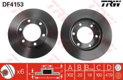 ÖN FREN AYNASI LAND CRUISER 81-88 302x20x18xHAVALI-TRW-4351235220-4351260100