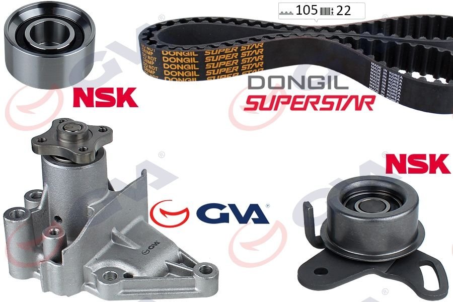 DEVİRDAİMLİ EKSANTRİK GERGİ KİTİ 105x220 ACCENT ERA 1.4-1.6-16V-COUPE 1.6i 16V-ELANTRA 1.6-GETZ 1.6-GVA 59WPK9123-2481026010