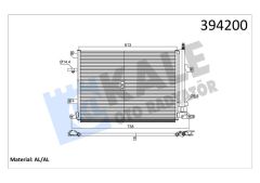 KLİMA RADYATÖRÜ VOLVO S60 I 01-10 -S80 I 98-06 -V70 II 99-07 XC70 02-07 632X440X16 TÜPSÜZ-KALE 394200-30648954-31267200-30781281