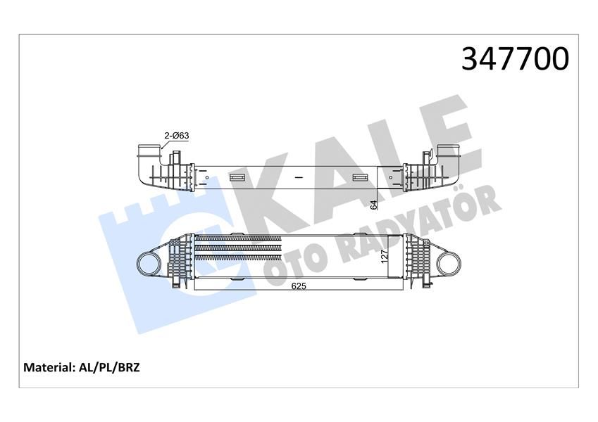 TURBOSARJ RADYATORU MERCEDES W204 S204 W212-KALE 347700-A2045000500