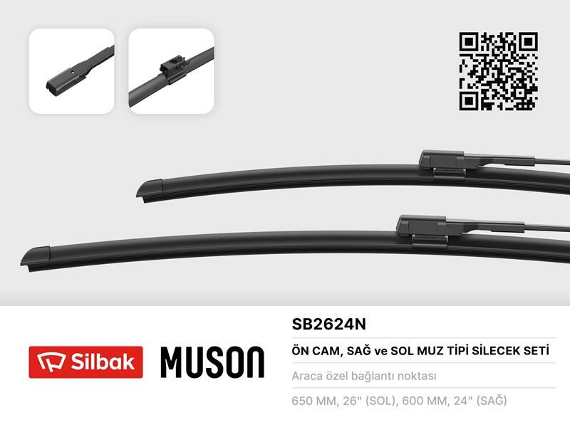 SILECEK SUPURGESI TAKIMI 650mm / 600mm MERCEDES SPRINTER B906 . VW CRAFTER 30-35-50-SILBAK SB2624N-A9068201000