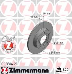ARKA FREN AYNASI AUDI A4 8E2.B6 11/00 A4 Avant 8E5.B6 09/01 SEAT EXEO 09 245x9.9x10DL 986478986-DF4186-ZIMMERMANN-8E0615601B-8E0615601P