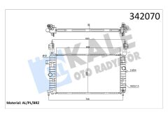 RADYATÖR MERIVA 1.4 16V Twinport-1.6-1.6 16V-1.8: AC KLİMASIZ MEK 607x366x29-KALE 342070-1300252-1300253-13128930