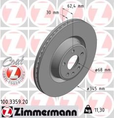 FREN DİSKİ A6 3.0 TDI-TFSI 2012-2018 A6 ALLROAD QUATTRO 4G 3.0 TDI V6 24V.A6 ALLROAD QUATTRO 4G 3.0 TFSI V6 24V-ZIMMERMANN-4G0615301AB-4G0615301B-4G0615301N